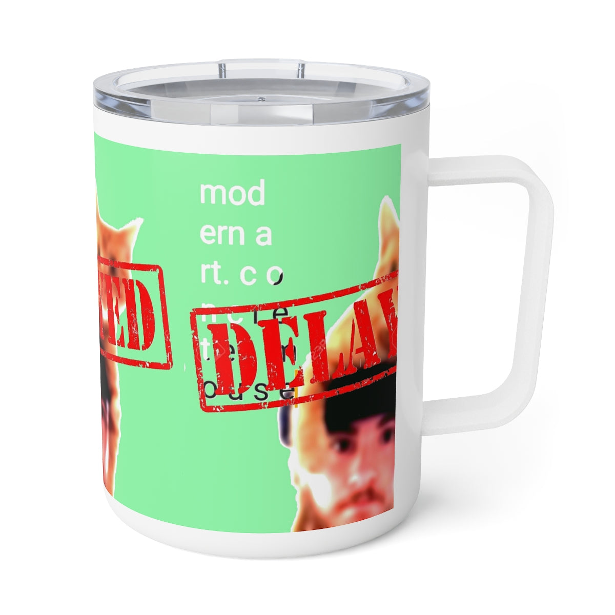 Delayed Modern Art Insulated Coffee Mug, 10oz